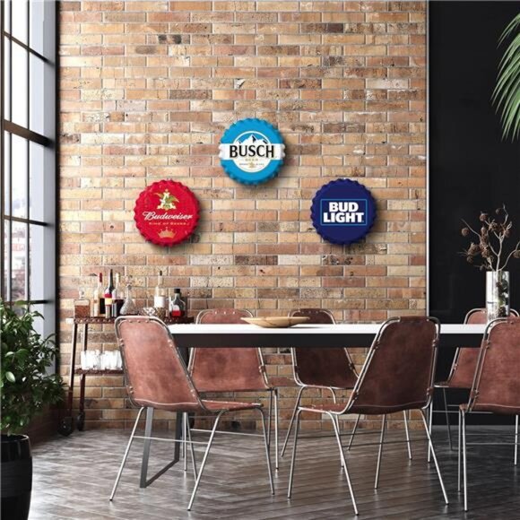 Budweiser Beer Metal Bottle Cap Sign Garage Shop Bar Man Cave Outdoor LARGE NW - Picture 4 of 6